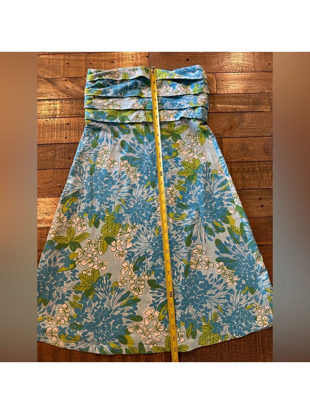 Lilly Pulitzer Petula Floral Strapless Mini Dress in Blue and Green Size XS - Picture 3 of 5